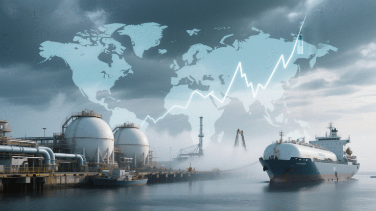 Global LNG demand chart with supply forecast and market risks in 2025